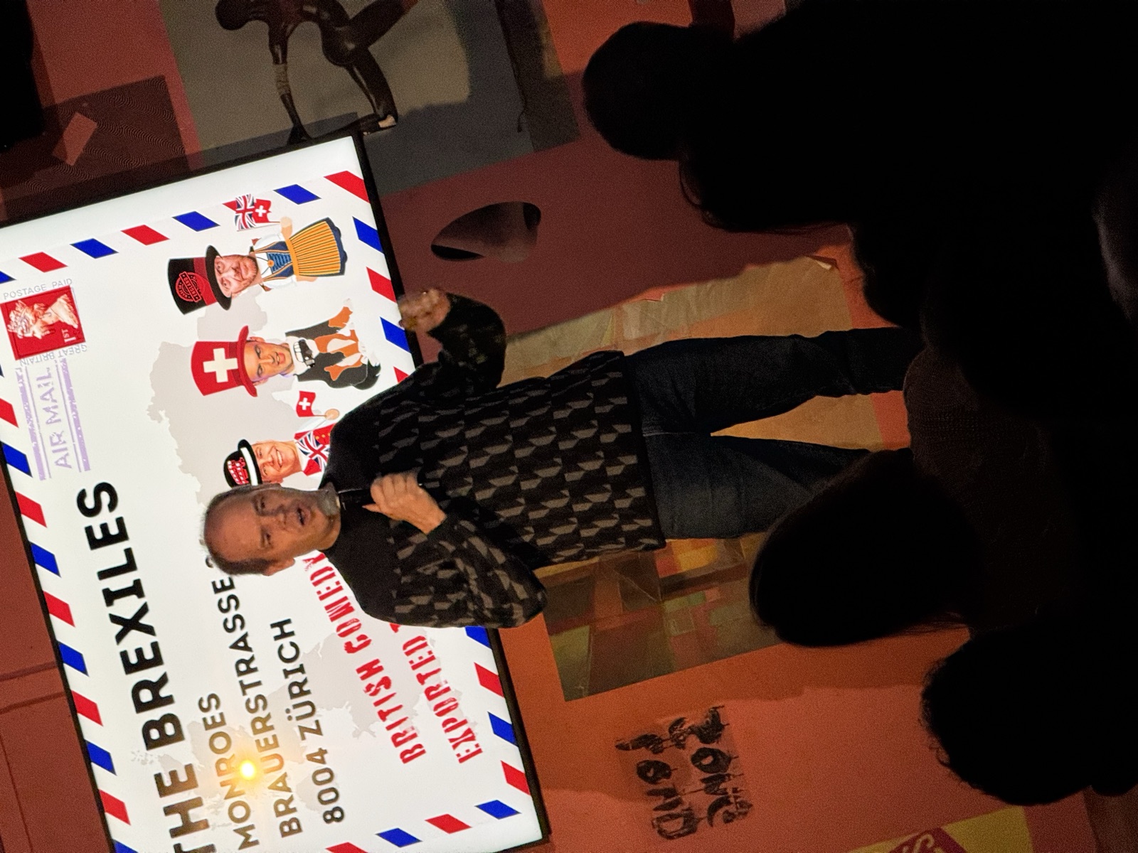 Jack Roberts performing stand-up at IN YOUR FACE Comedy in Zürich