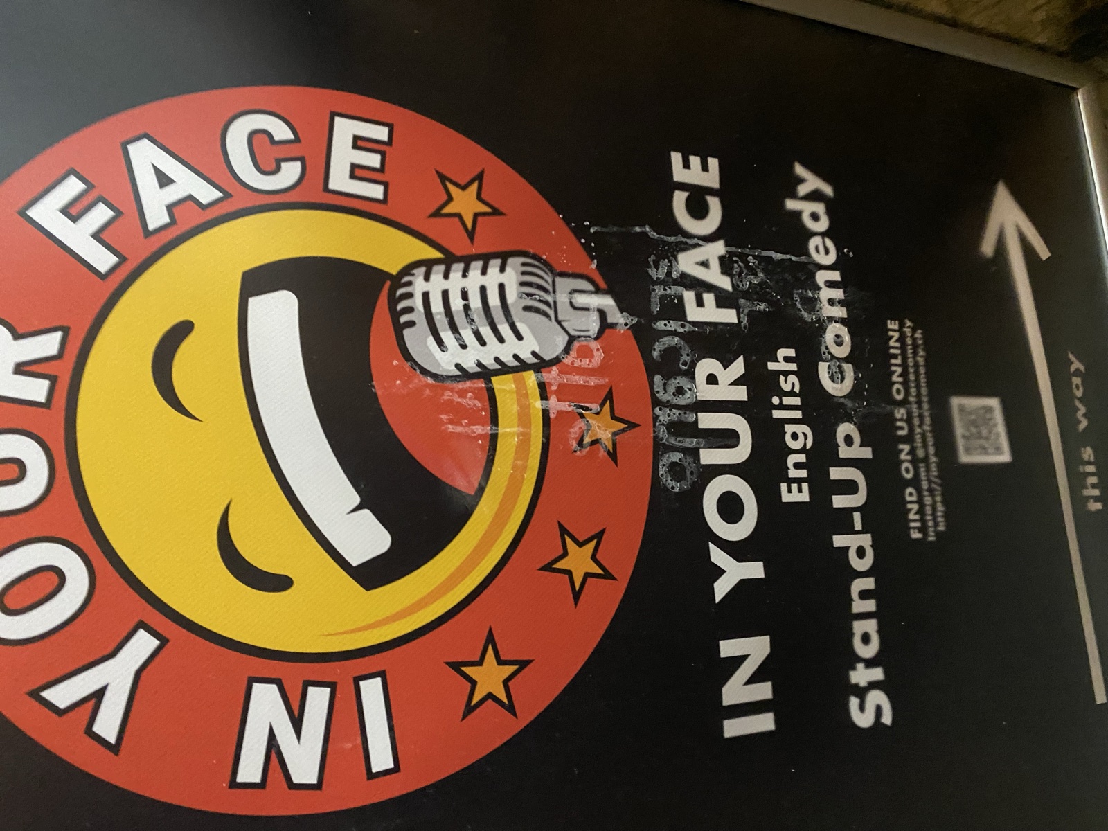 IN YOUR FACE Comedy, a moment from an English stand-up comedy night in Zürich (2023)