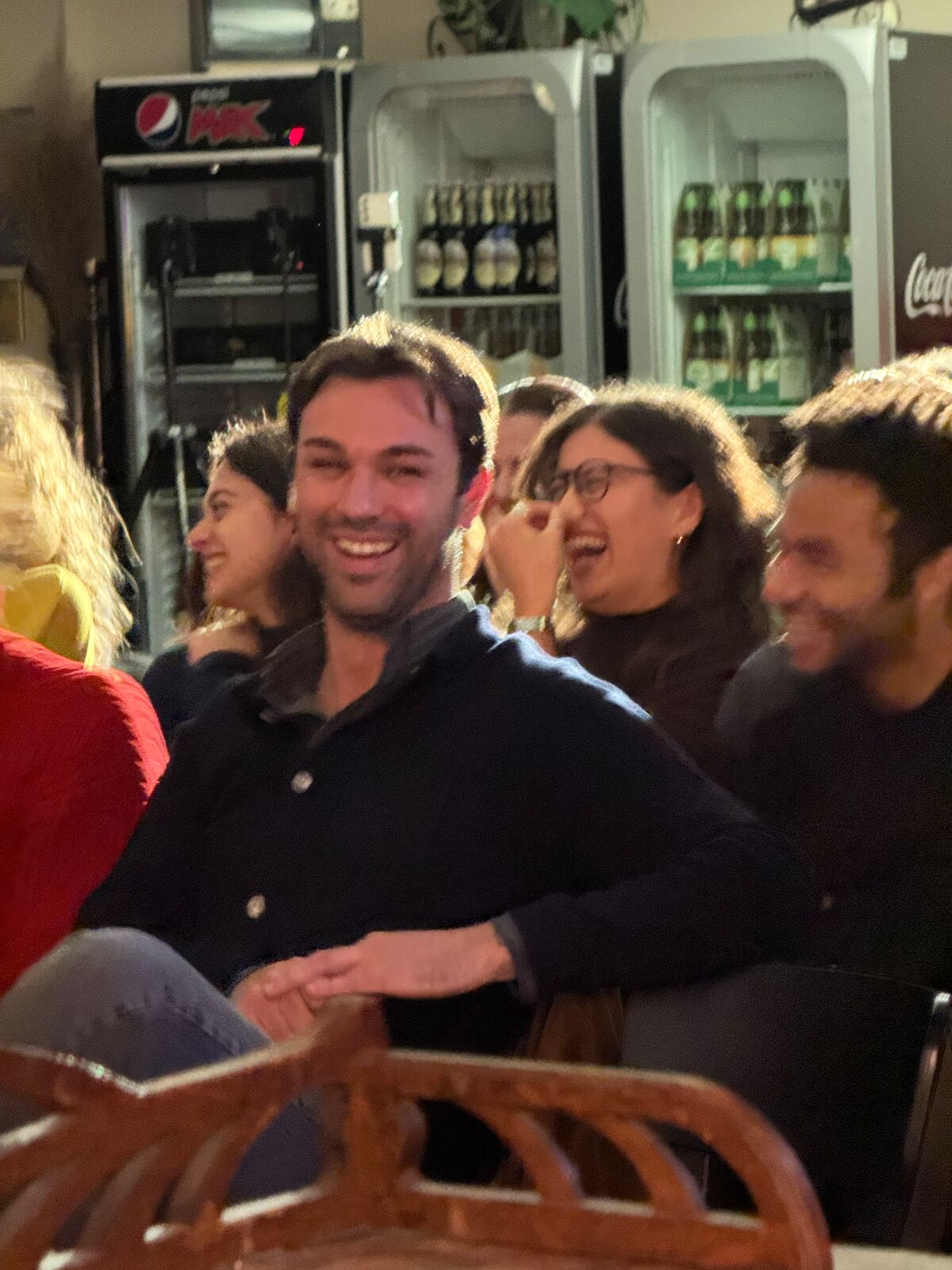 IN YOUR FACE Comedy, the audience laughing at a live English stand-up comedy show in Zürich (2026)