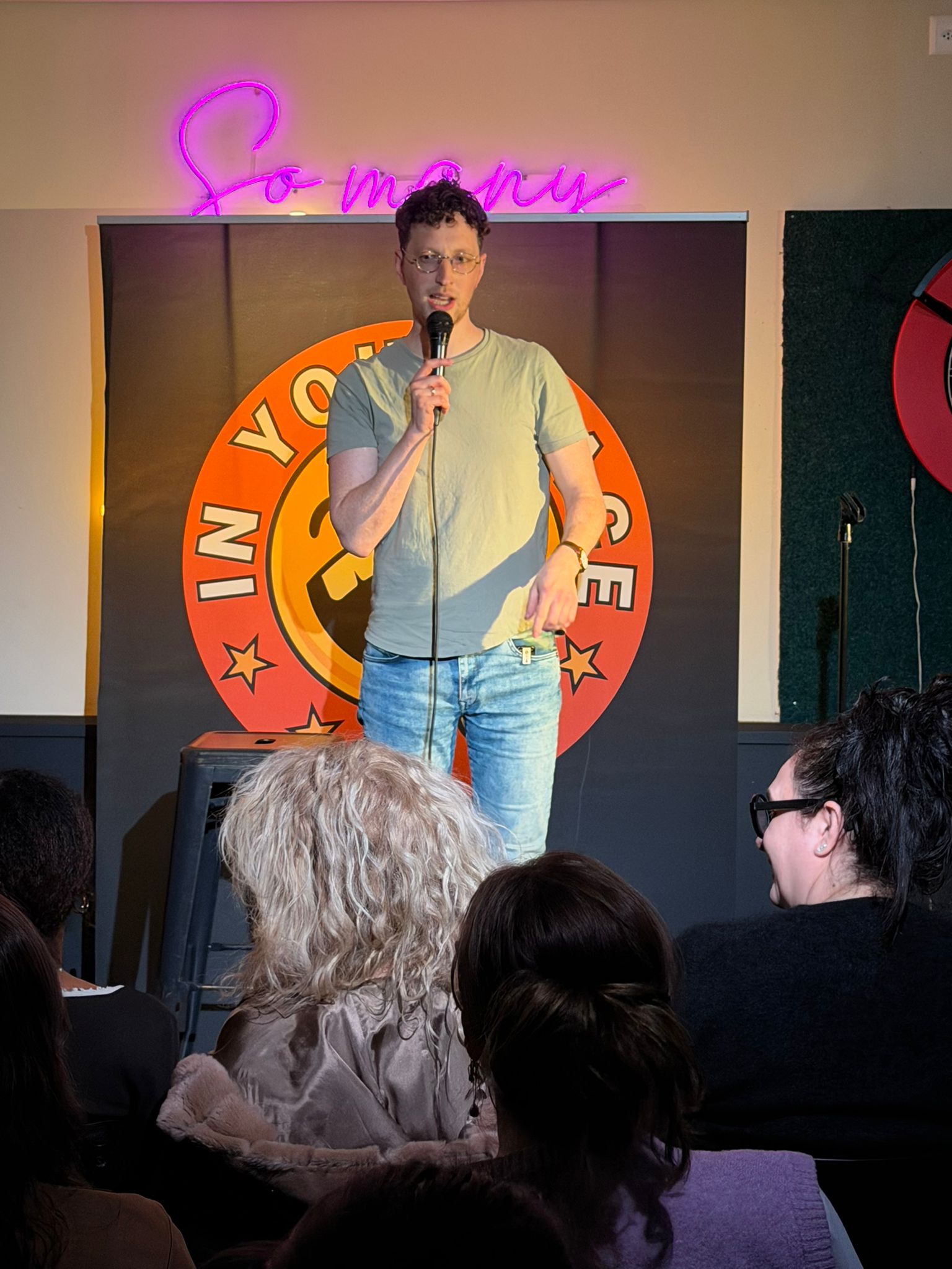 Pavel Zborik performing stand-up at IN YOUR FACE Comedy in Zürich