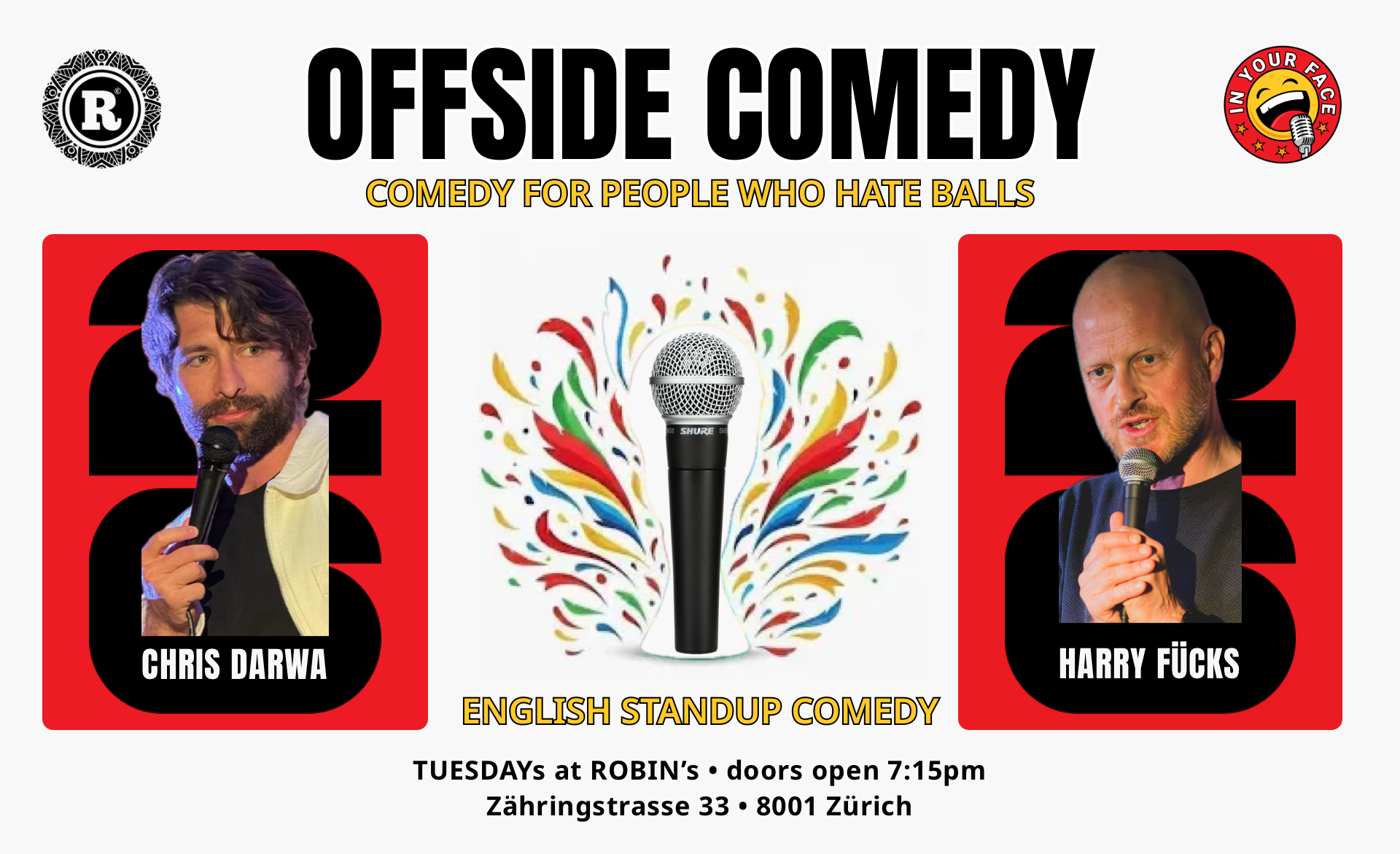 Offside Comedy - Comedy for people that hate balls - with Chris Darwa and Harry Fücks